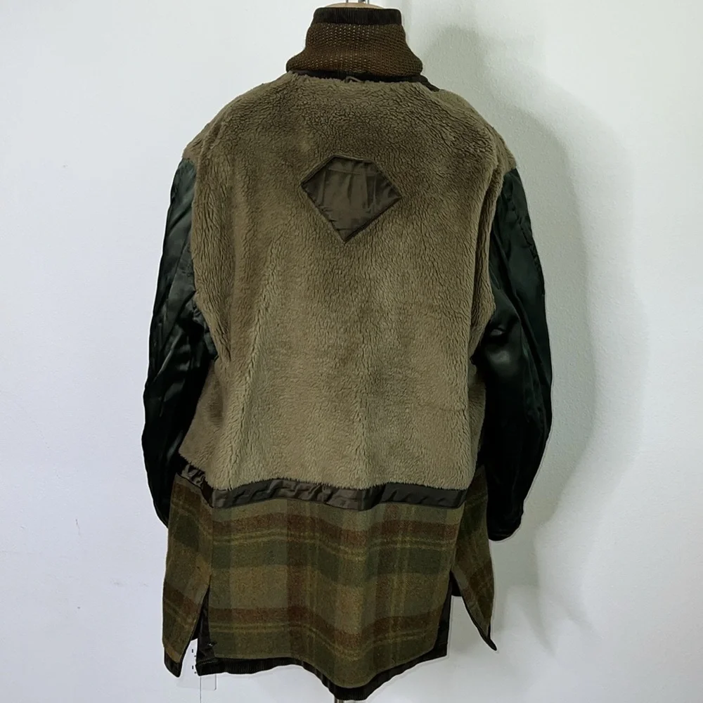 🔹 Vintage 70’s Corduroy Coat with Faux Fur and Wool Lining